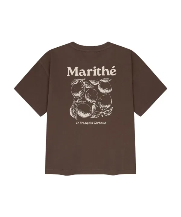 Футболка оверсайз с графическим принтом, Kids back graphic oversized tee, Marithé Kids, коричневый — фото 3