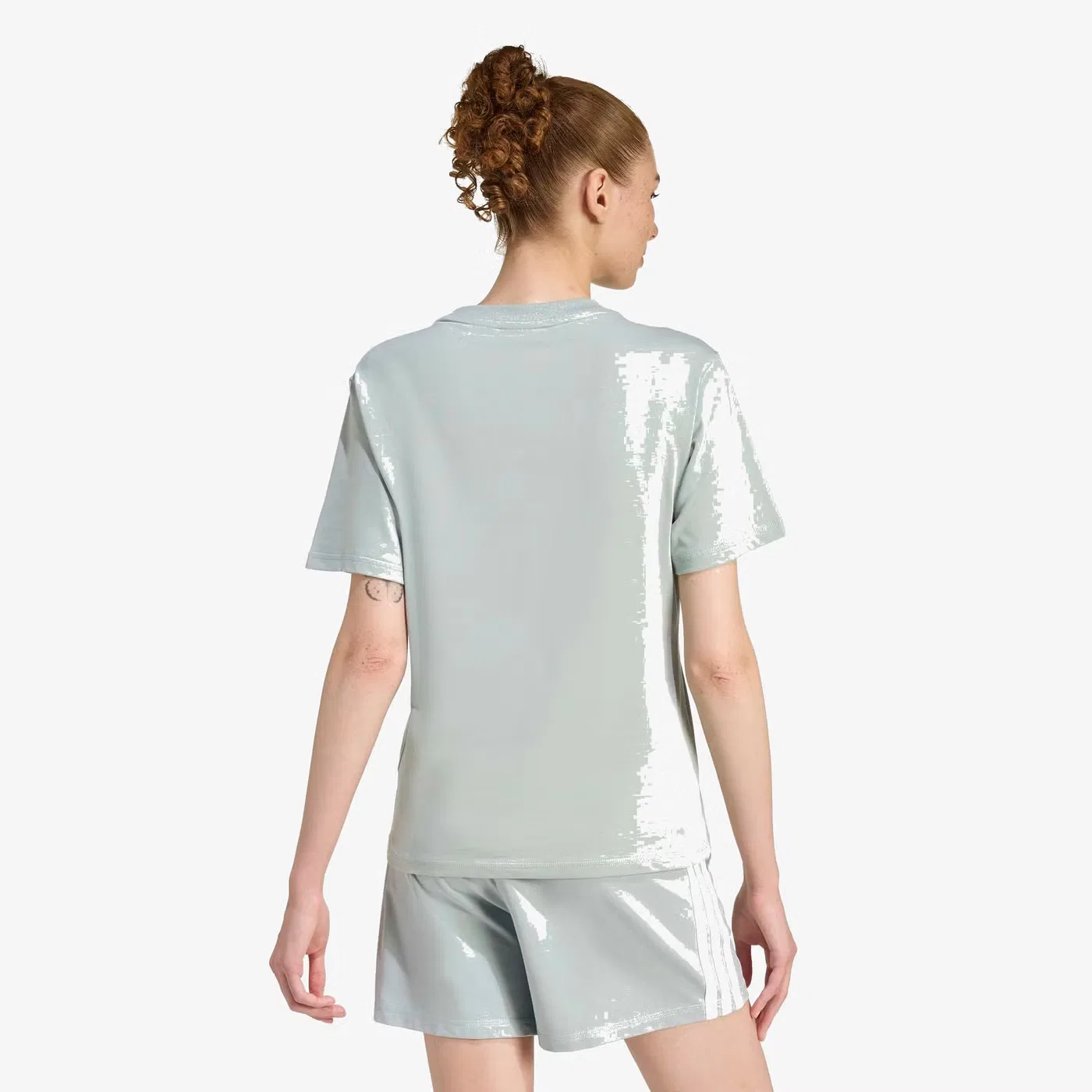 Футболка хлопковая Essentials small logo Adidas, шалфейный — фото 3