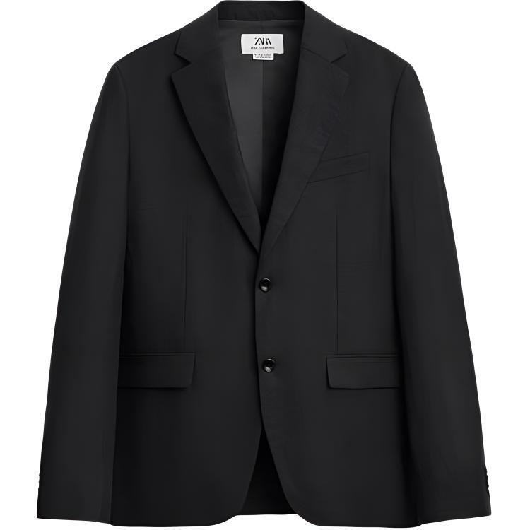 

Деловой костюм мужской черный Zara, черный