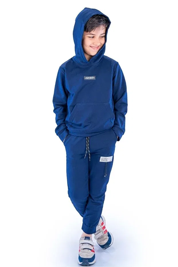 Детский спортивный костюм-двойка с капюшоном Minikadam, Navy Blue