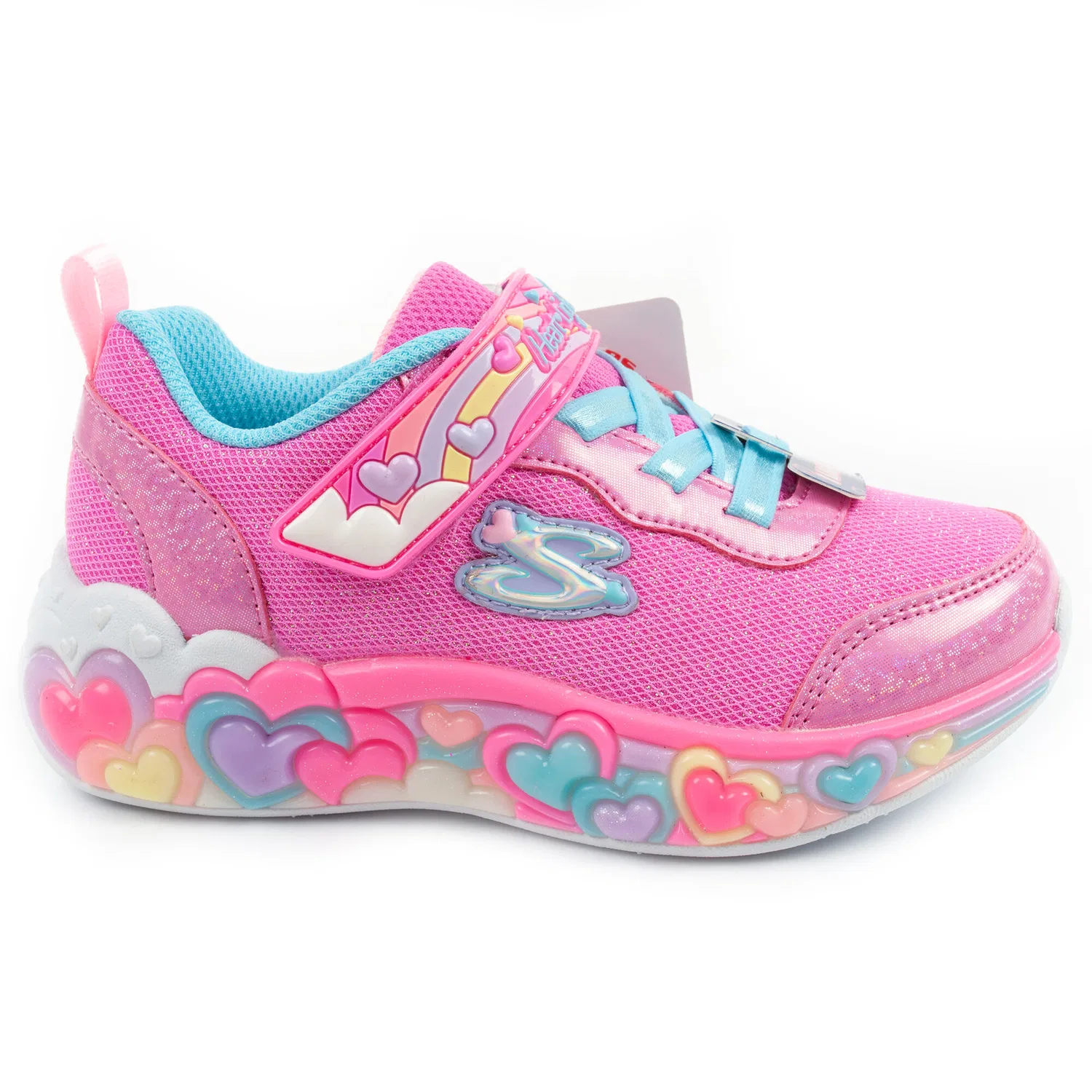 Детские спортивные кроссовки для девочек с LED-подсветкой Skechers S Lights, Rosa Bunt