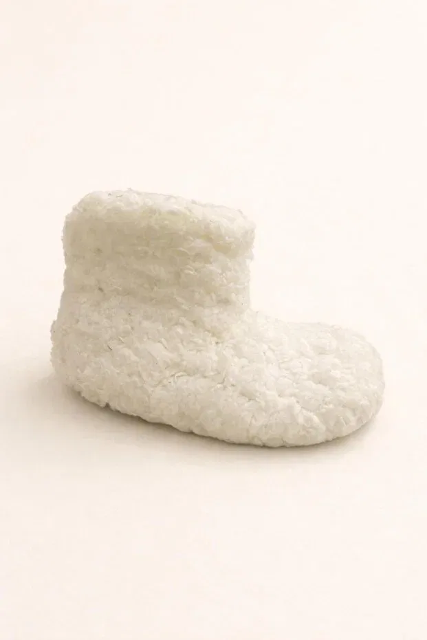 Детские тапочки для девочек из флиса Snoozies Numix Baby Kids, Ecru — фото 4