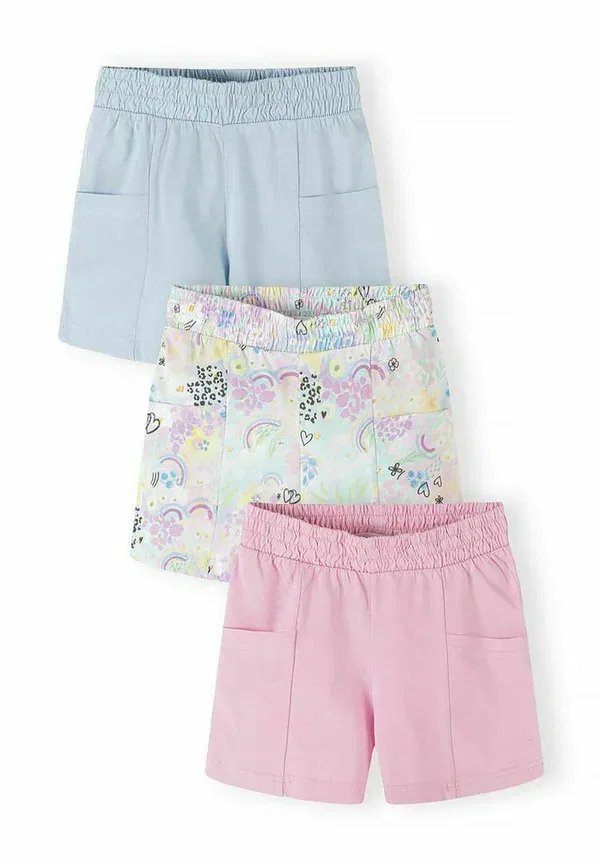 Шорты 3 шт в комплекте с боковыми карманами Short 3 pack, Minoti, Lilac Pink Multicolour, розовый/мультиколор