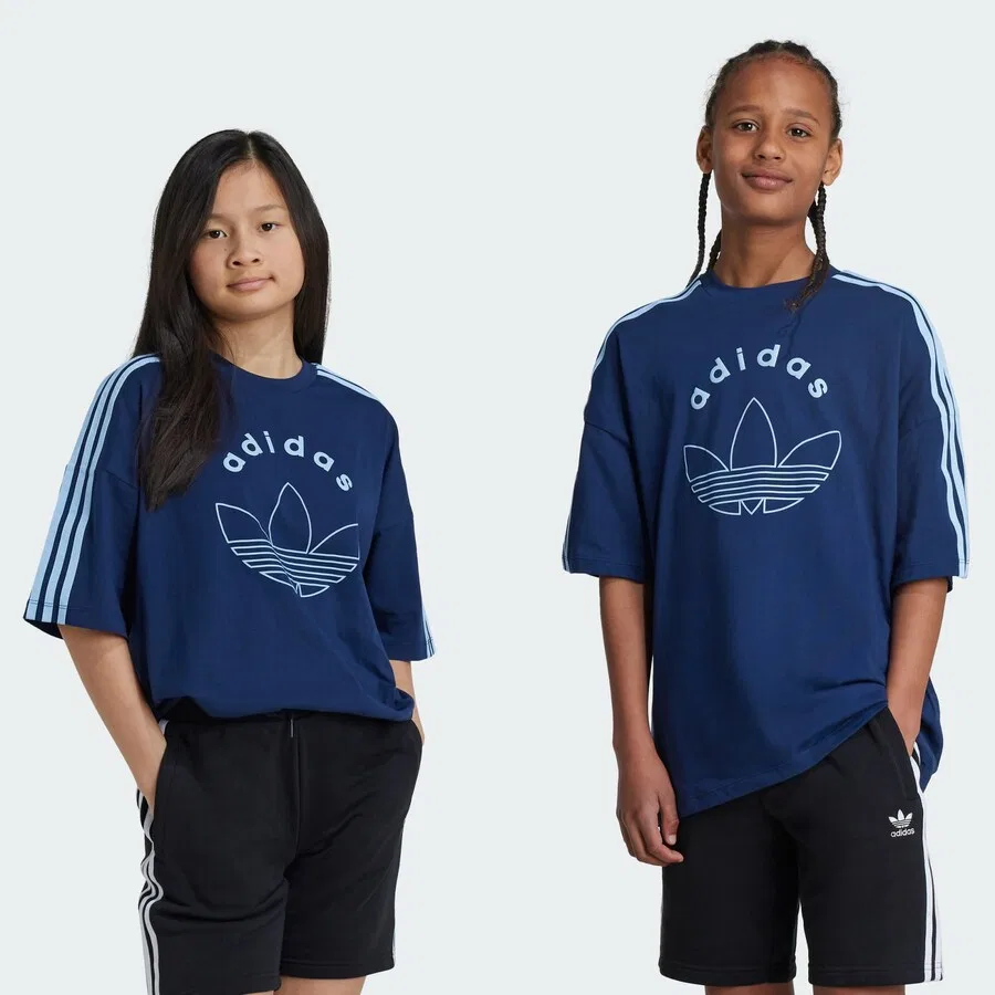 Футболка ADIDAS ORIGINALS 'Adibreak' темно-синего и светло-голубого цвета — фото 3