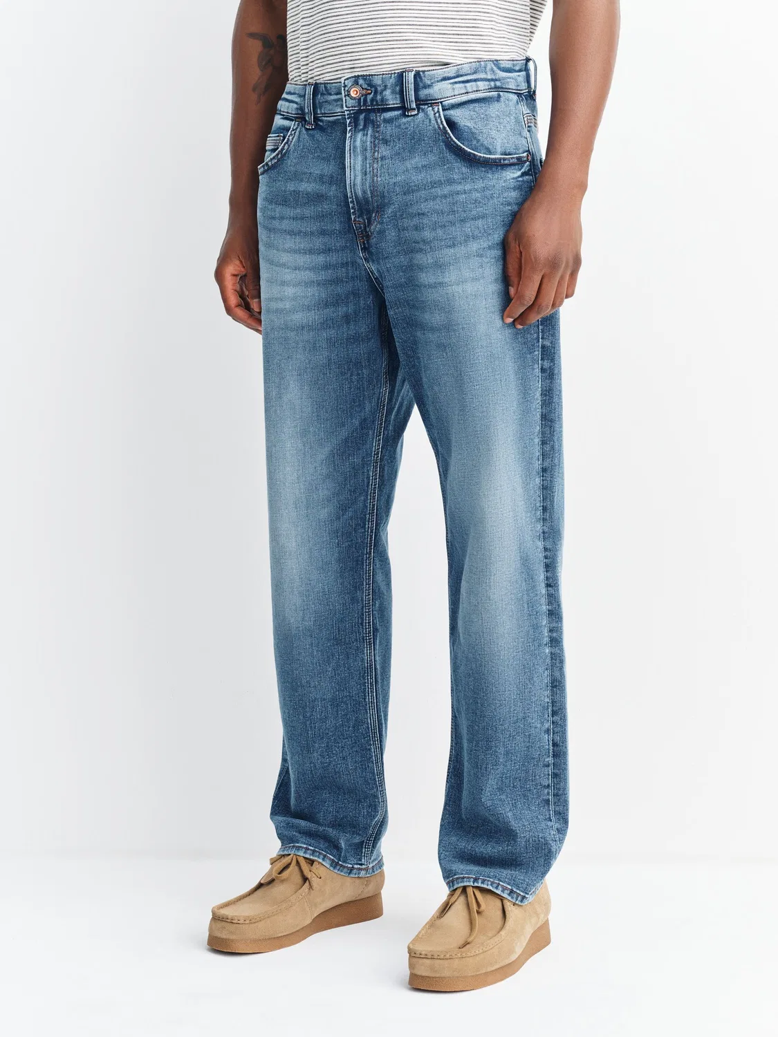 Джинсы Mid Blue Authentic Stretch Denim Next, средний синий