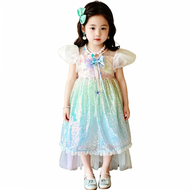 Детское платье для девочек с принтом Multicolor Dress+Veil YALU