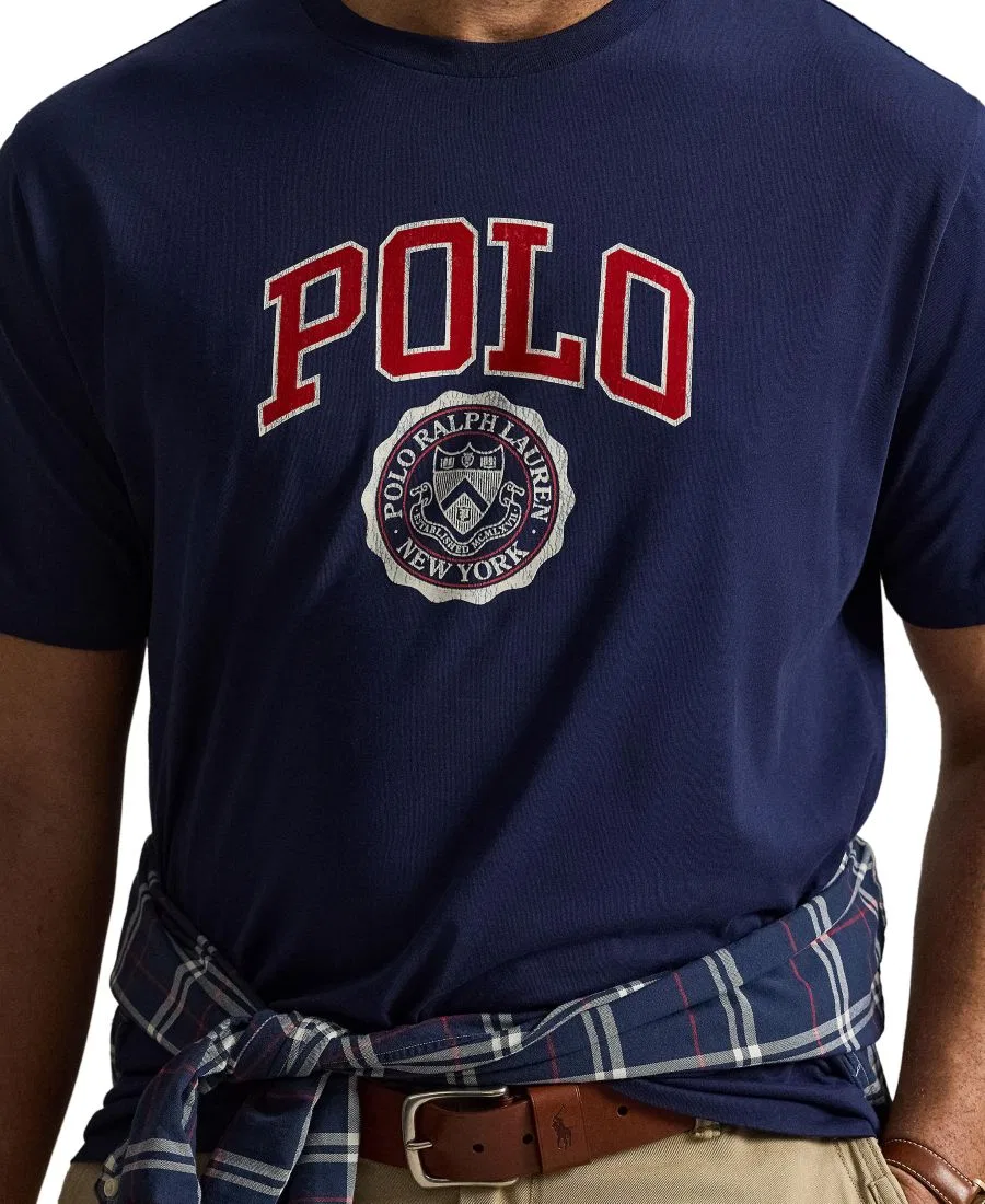 Футболка с коротким рукавом, с принтом и вышивкой Polo Ralph Lauren, Newport Navy — фото 3