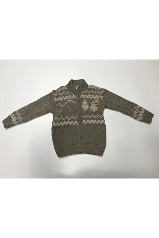 Детский кардиган с узором Baby Slon Kids Clup, Coffee-Beige