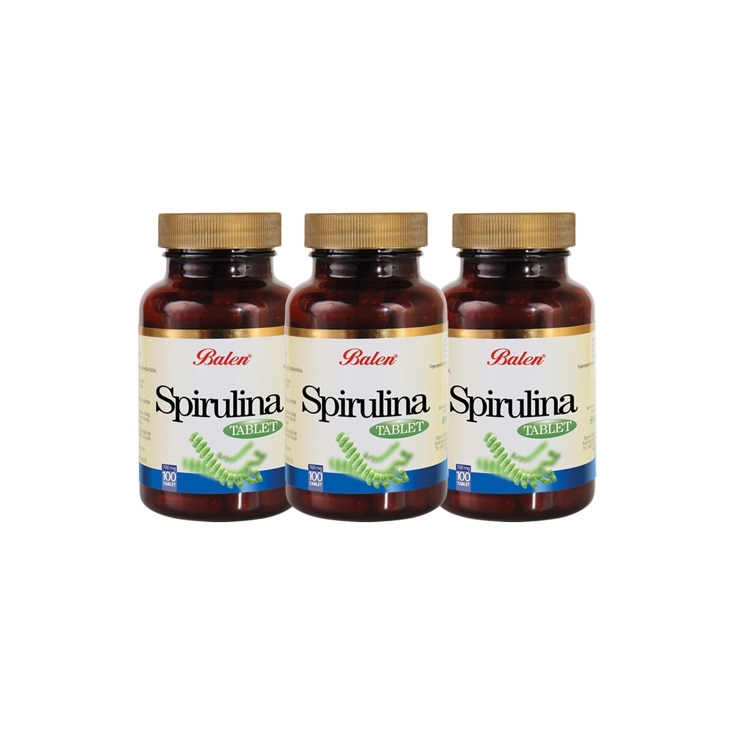 

Добавка Balen Spirulina, 3 упаковки по 100 таблеток
