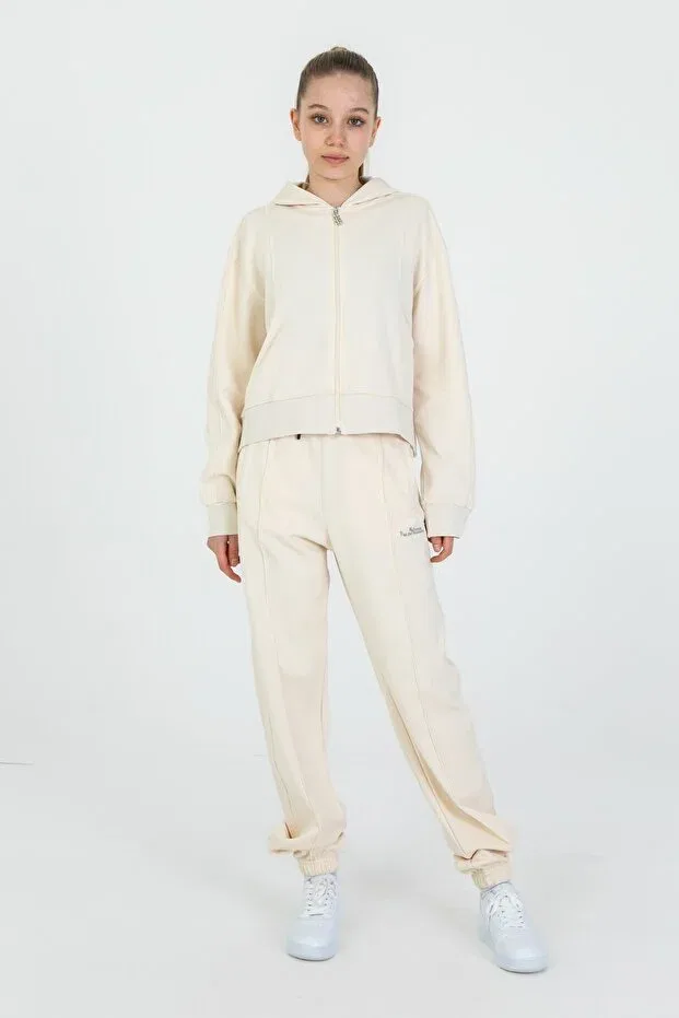 Детский комплект для девочек с капюшоном Black One, Cream