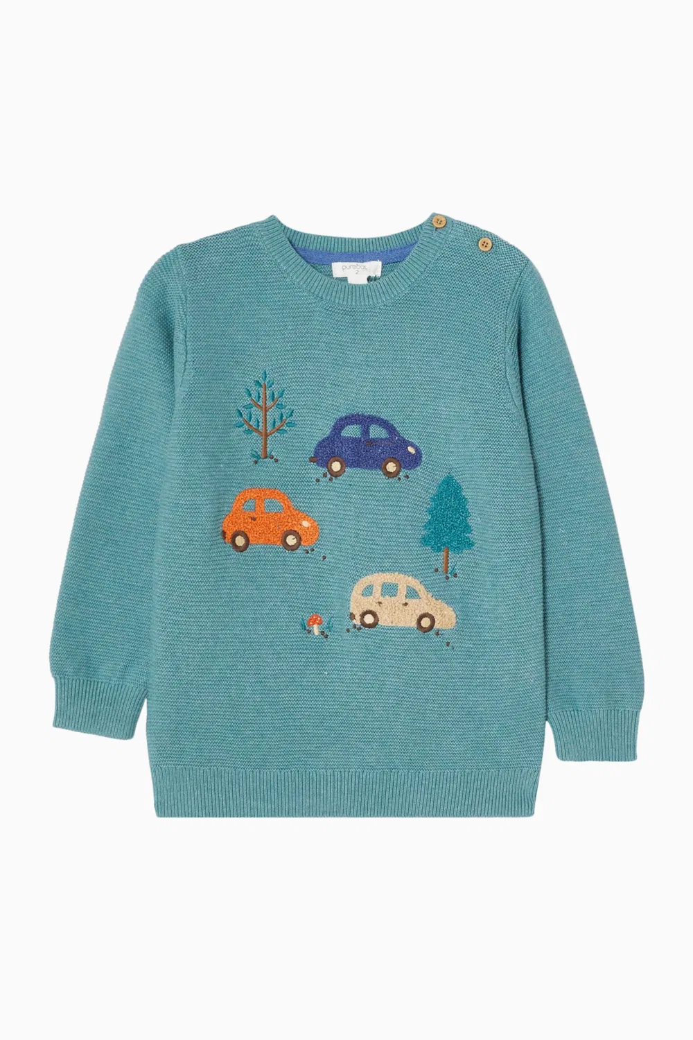 Свитшот хлопковый с шерстью Woodland Purebaby, зеленый
