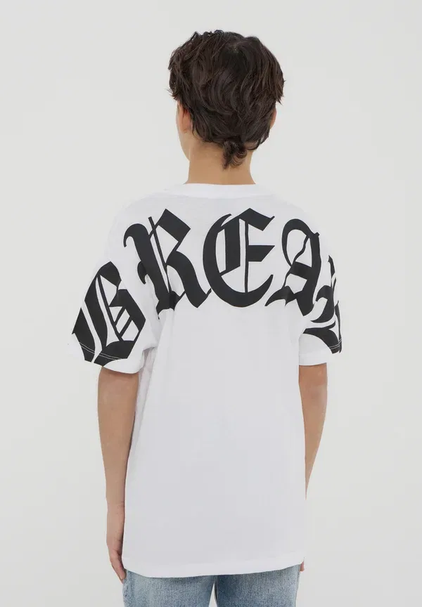 Футболка с принтом, хлопок, Print t-shirt, Terranova, Bianco ottico, белый — фото 3