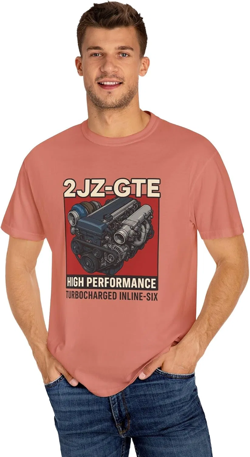 Женская футболка с принтом 2JZ-GTE Comfort Colors, Terracotta — фото 4