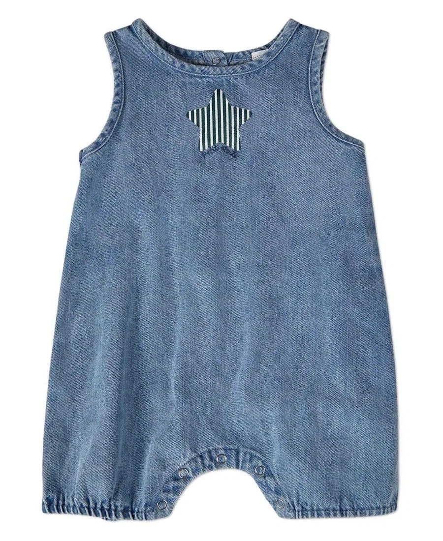 Боди-комбинезон без рукавов с принтом Petit Etoile MeMoi, Denim