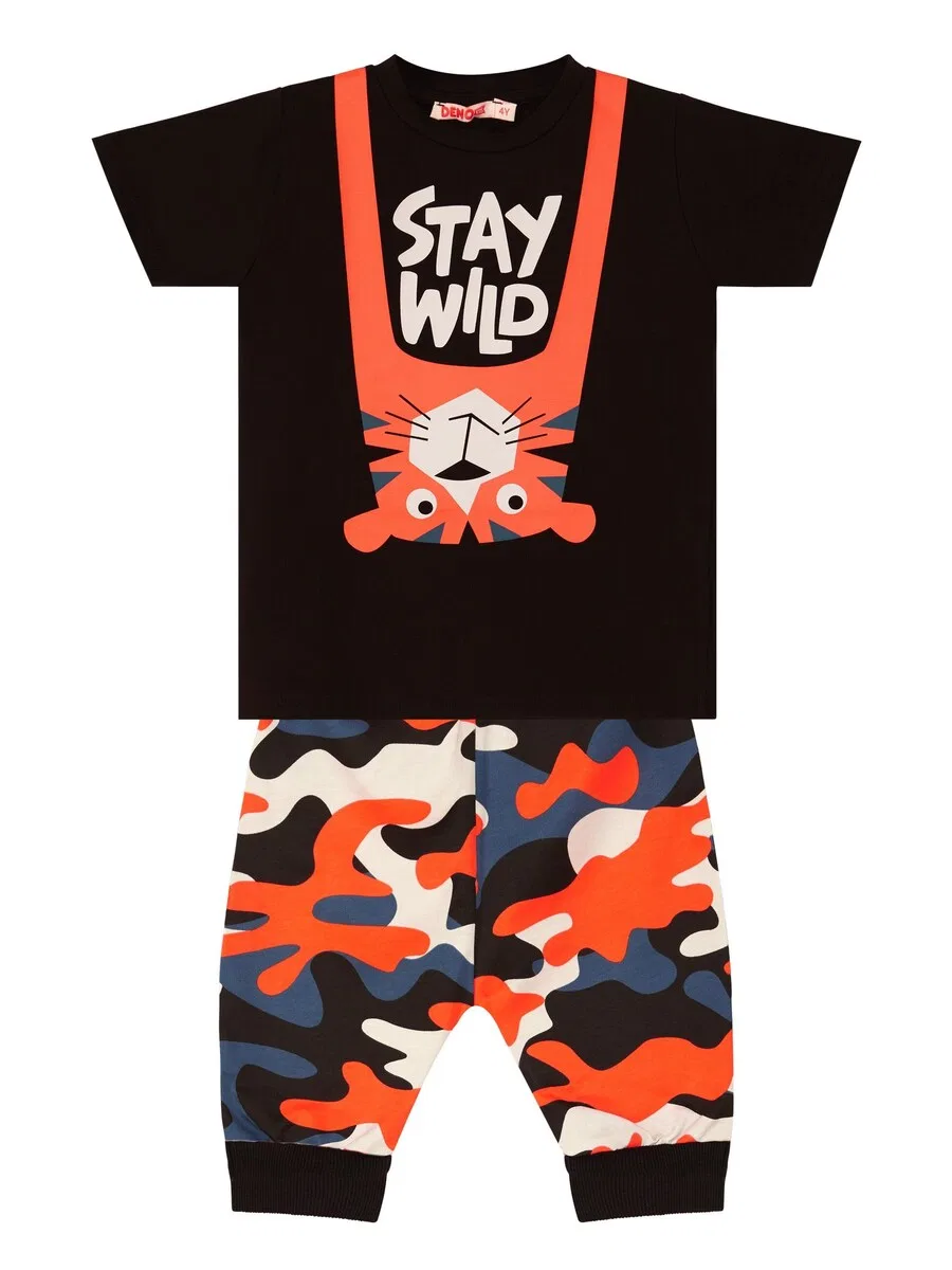 Комплект «Wild Camo» в черном цвете Denokids