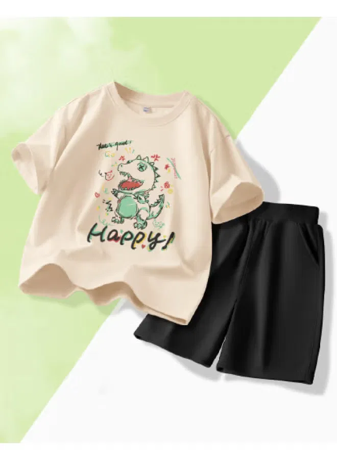 Комплект футболка и шорты хлопковый для мальчиков Jeanswest, абрикосовый