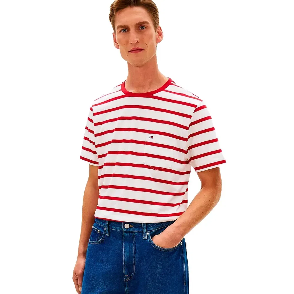 Футболка с коротким рукавом Ess Stripe Pocket Tommy Hilfiger, белый