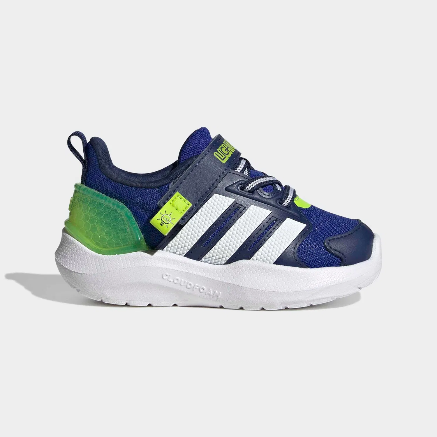Детские кроссовки со светодиодной подсветкой Lightorama Adidas Sportswear, Lucid Blue/Ftwr White/Solar Slime — фото 2