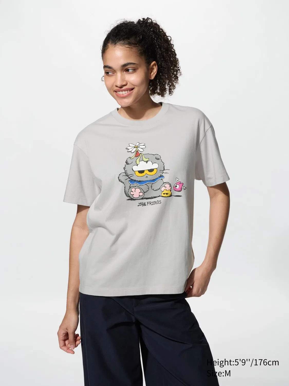 Футболка Zo&Friends ut Uniqlo, с графическим принтом, светло-серый — фото 2