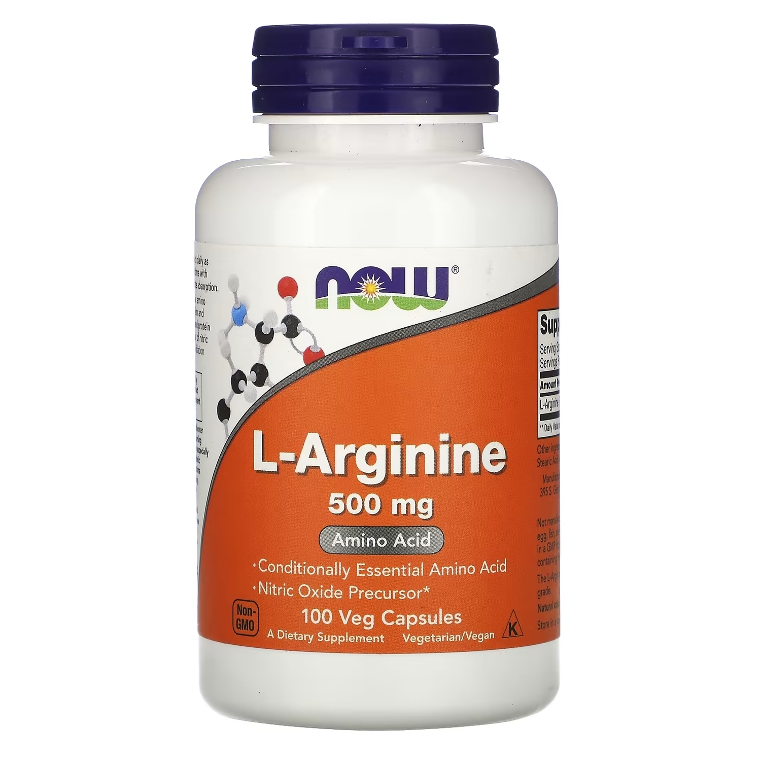 

L-аргинин NOW Foods, 100 вегетарианских капсул
