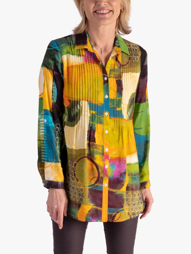 

Топ с защипами в стиле абстрактного искусства chesca, Green/Multi