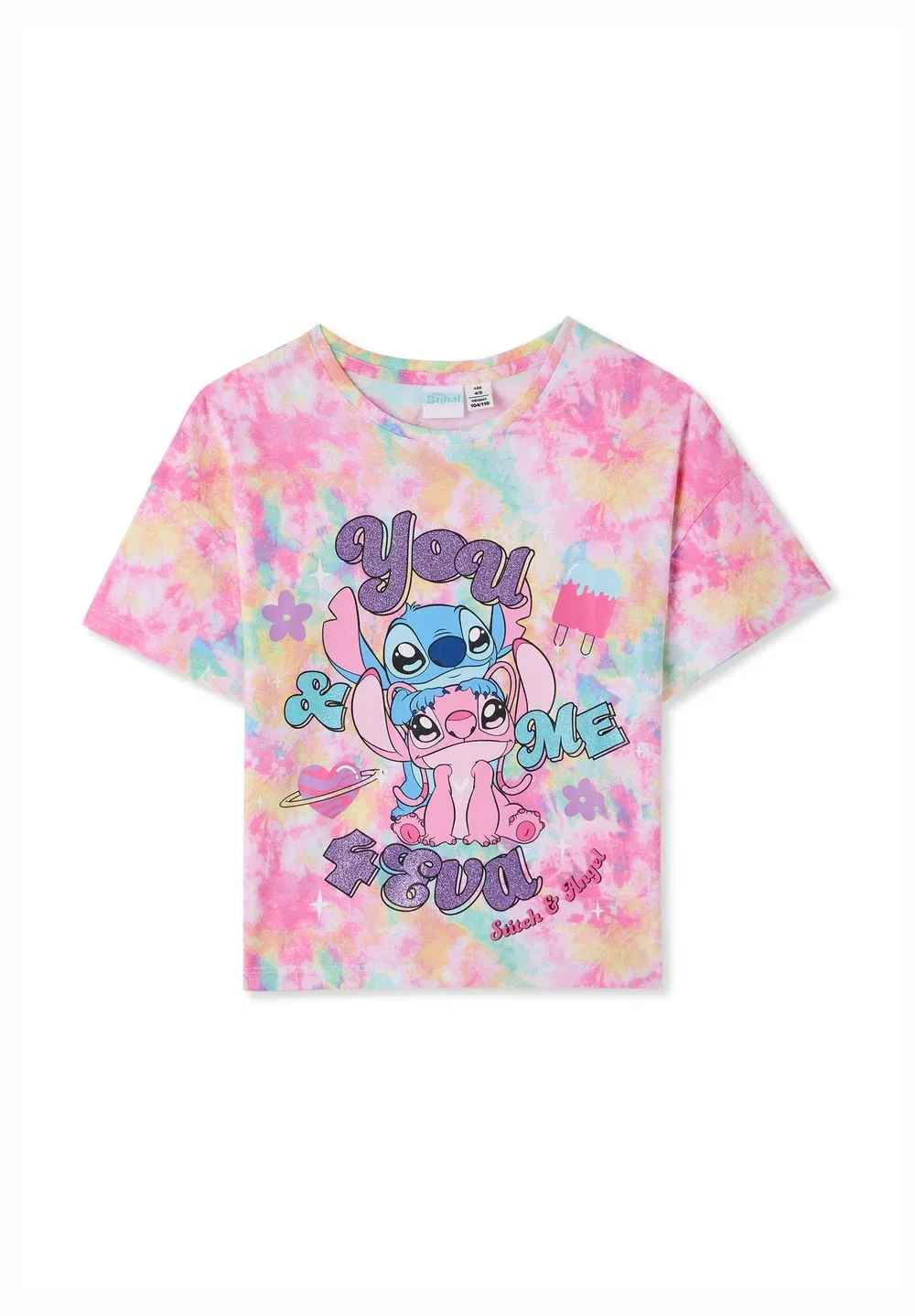 Con Stitch e Scritte Luccicanti - футболка с принтом Terranova, Var Fucsia — фото 4