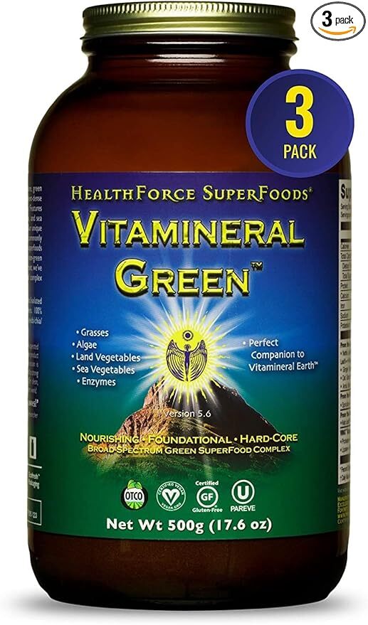 

Комплекс витаминный Healthforce Superfood Vitamineral Green, 3 упаковки по 500 грамм