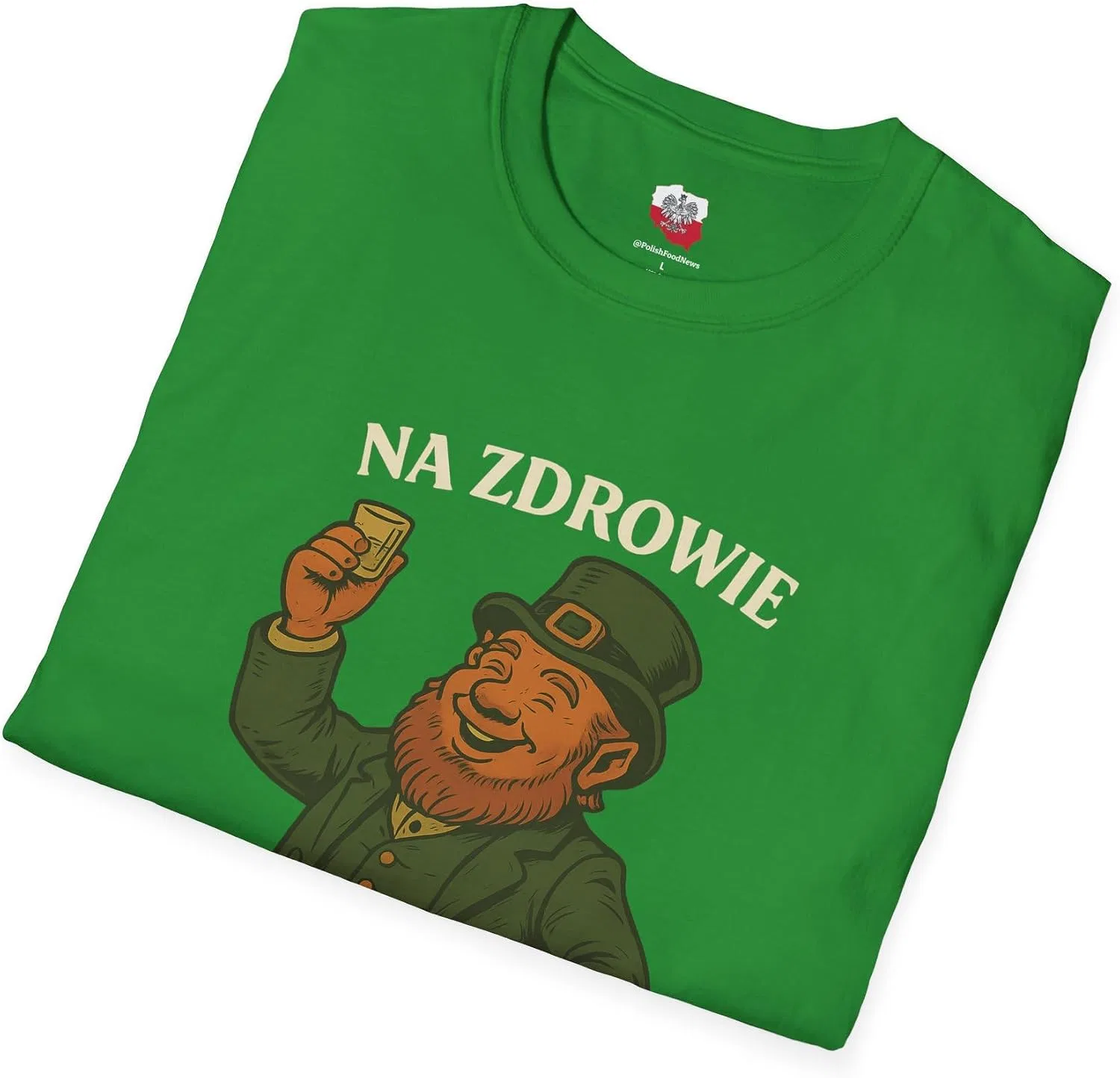 Футболка с принтом Na Zdrowie Gildan 64000, Irish Green — фото 4