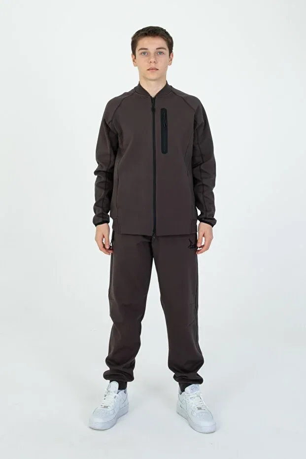 Детский спортивный костюм для девочек с принтом Basics Black One, Brown
