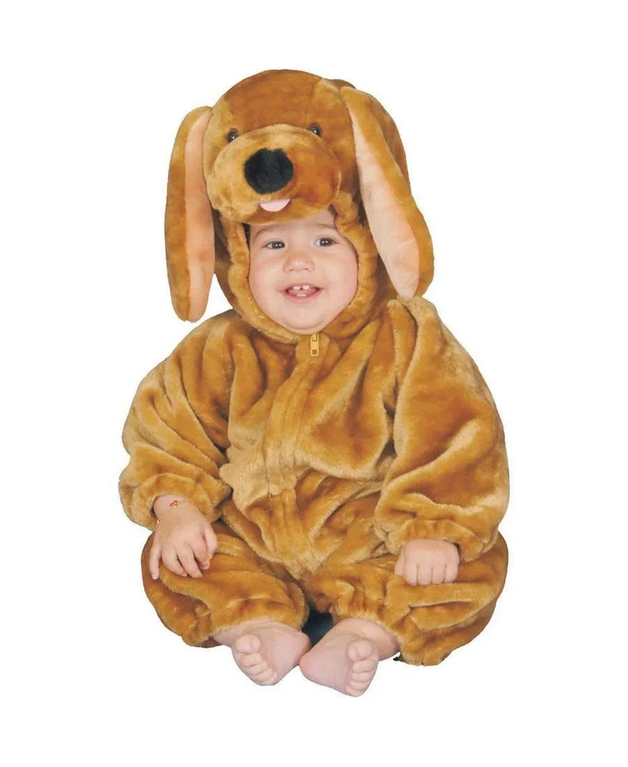 Костюм щенка с капюшоном и хвостом, Brown Puppy Onesie Dress Up America, Brown