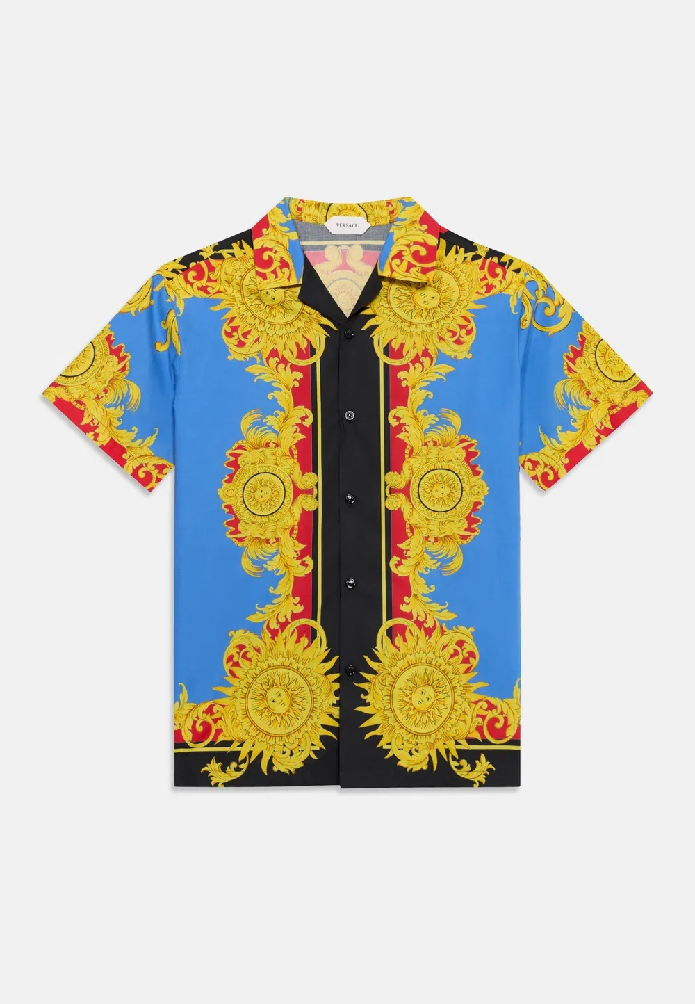 Неформальная рубашка The Sun для детей, унисекс - блузка на пуговицах Versace, Blu/Gold-Coloured