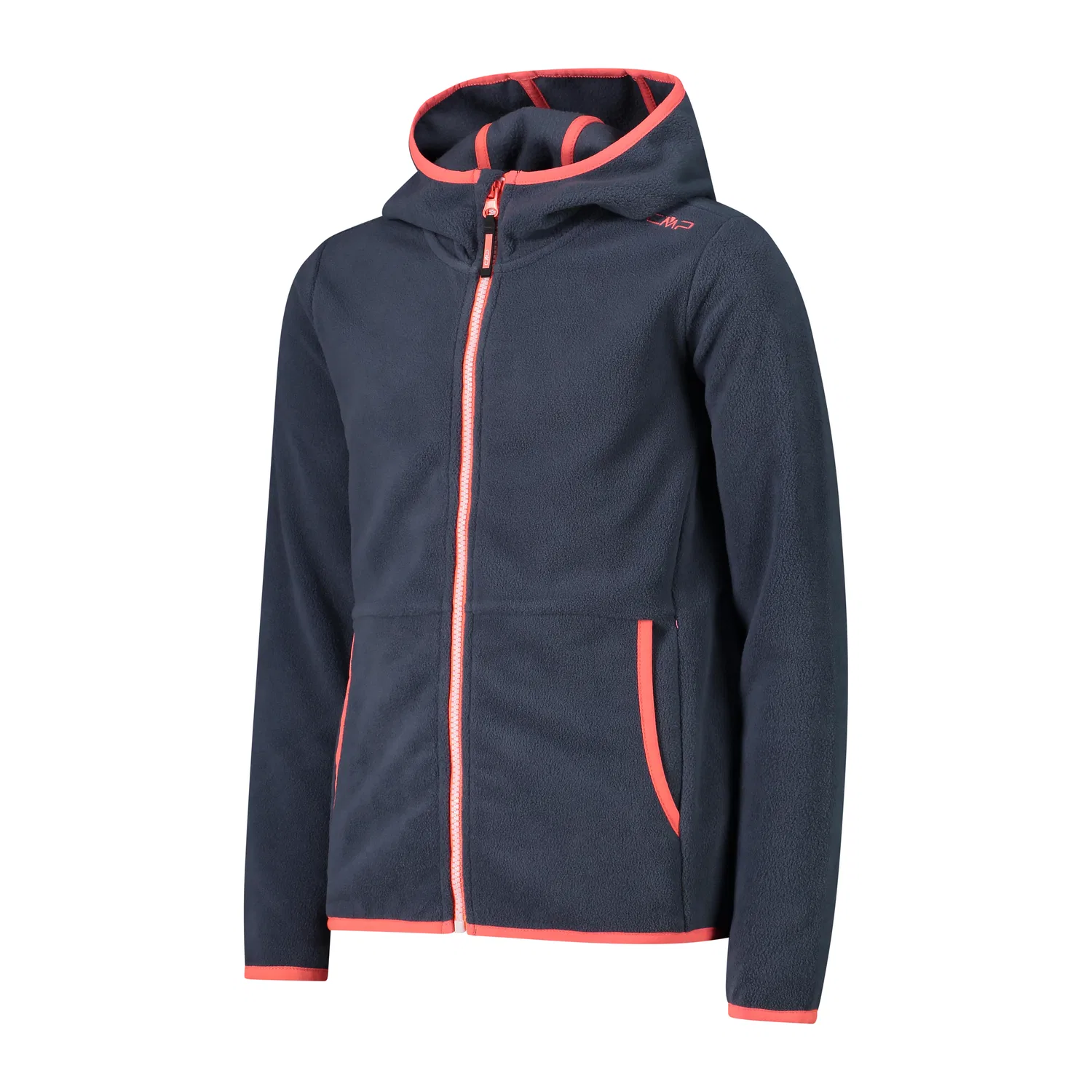 Детская флисовая куртка с капюшоном Kid G Fix Hood Jacket Cmp, Черный Розовый — фото 3