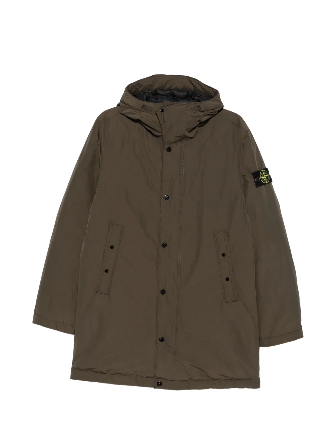 Куртка с капюшоном и патчем зеленого цвета Stone Island, зеленый