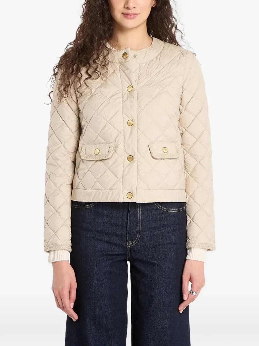 Куртка с накладными карманами с клапанами Tommy Hilfiger, бежевый