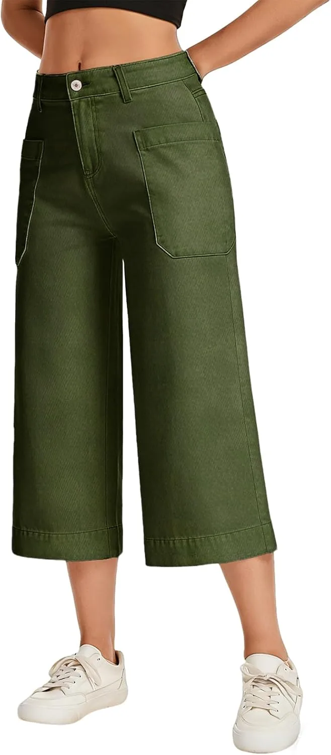 

Женские джинсы Metietila Capri с высокой талией и широкими штанинами