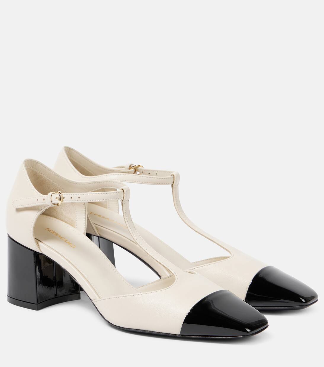 Сандалии кожаные Marilu 60 Ferragamo, цвет nero mascarpone