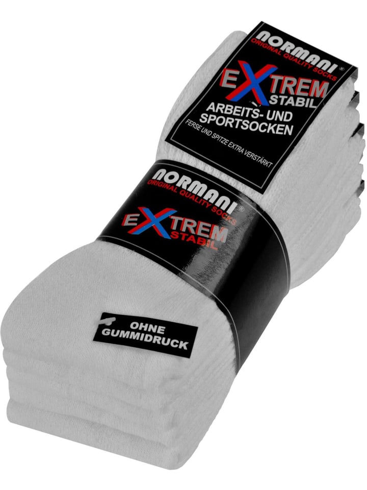 

Normani 10 пар чрезвычайно прочных рабочих и спортивных носков белого цвета