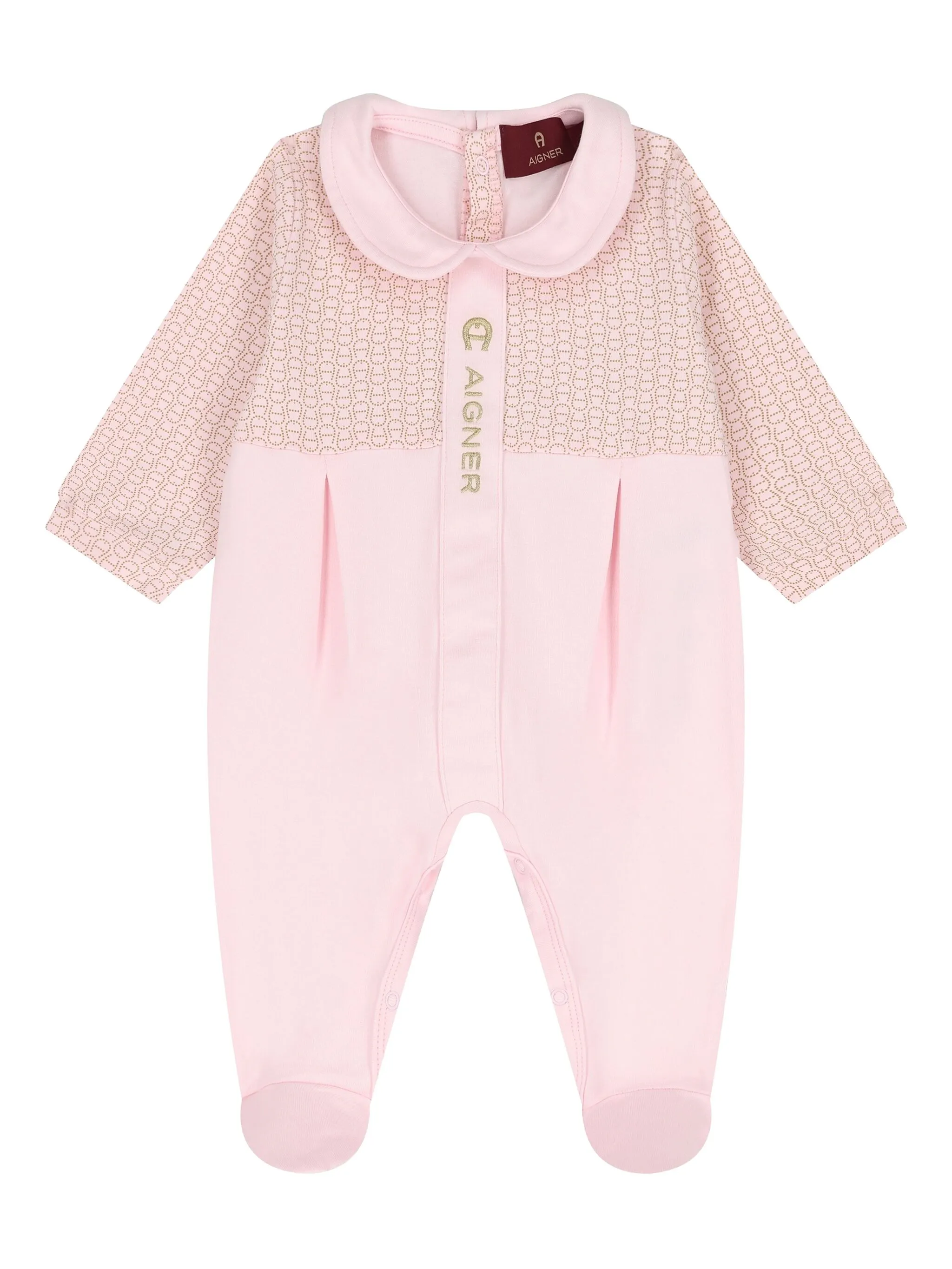 

Комбинезон с воротником Питер Пэн и логотипом Aigner Kids, розовый