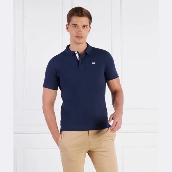 Рубашка поло узкого кроя с планкой Tommy Hilfiger, синий — фото 2