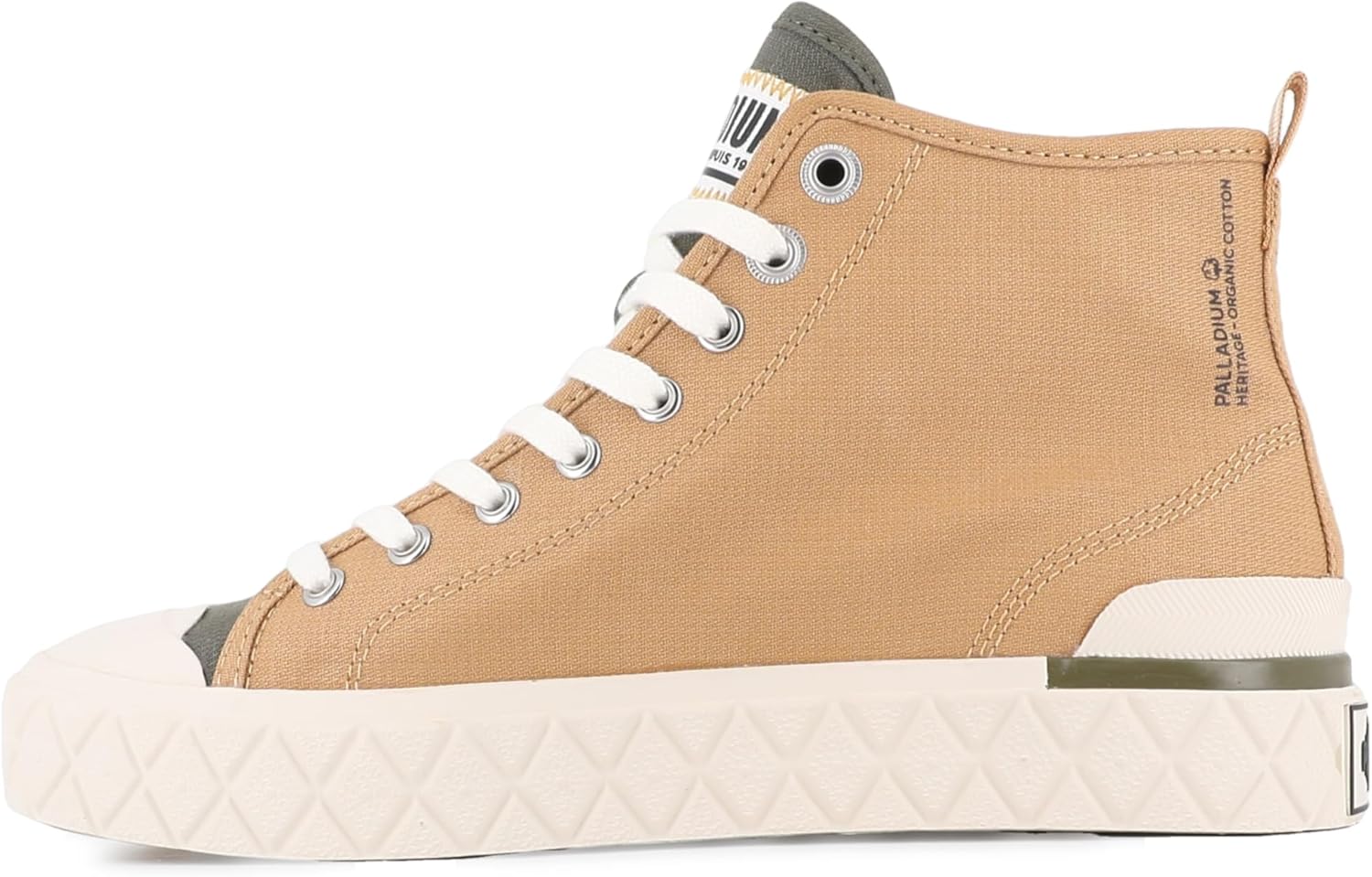 Кроссовки Palladium Unisex Palla Ace Mid из органического канваса на шнуровке, бежевый — фото 4