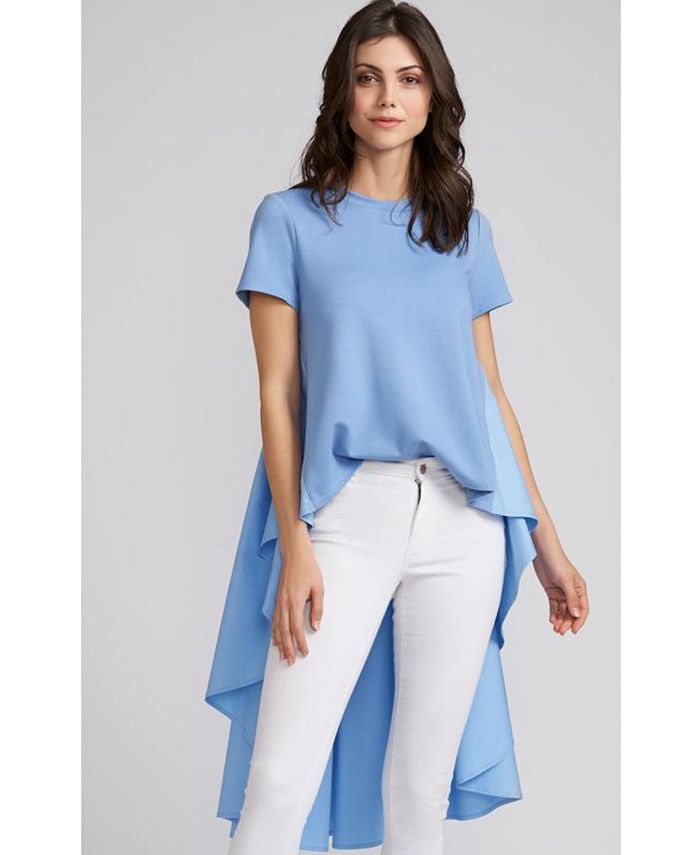 

Топ Piper High Low с короткими рукавами-SKY Caldwell Collection, синий