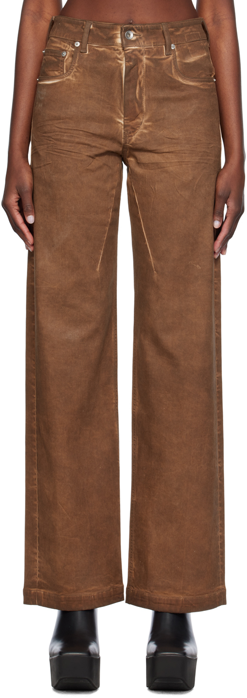 

Коричневые джинсы «Болан» Rick Owens Drkshdw, цвет Henna brown