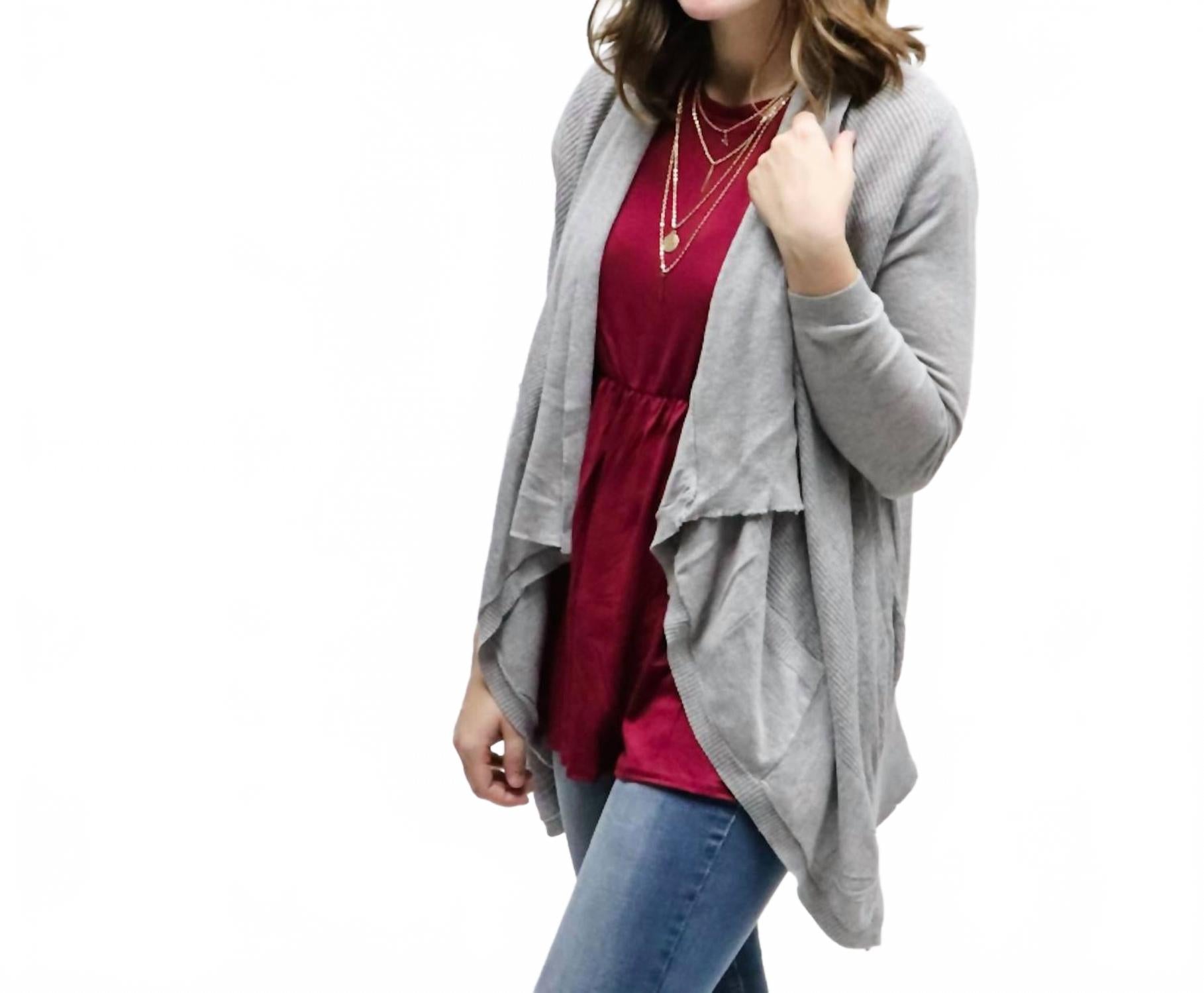 

Серый кардиган с открытым передним карманом MIRACLE