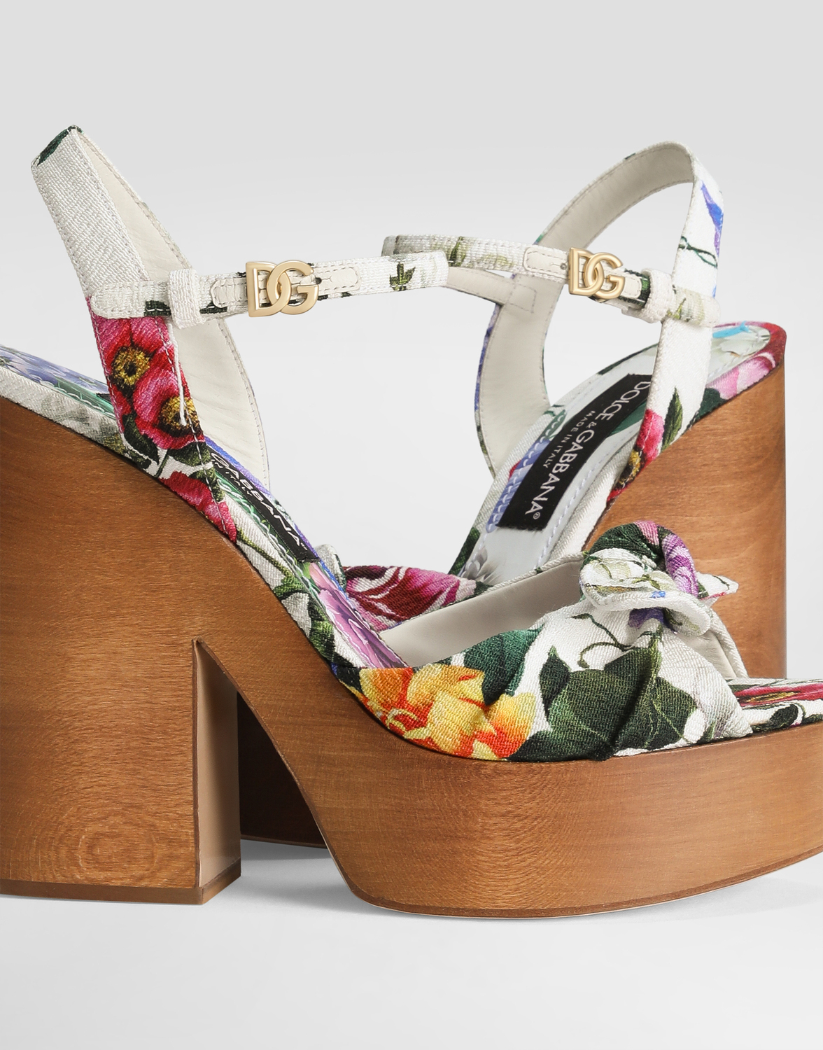 Жаккардовые босоножки на платформе Dolce & Gabbana, принт — фото 4