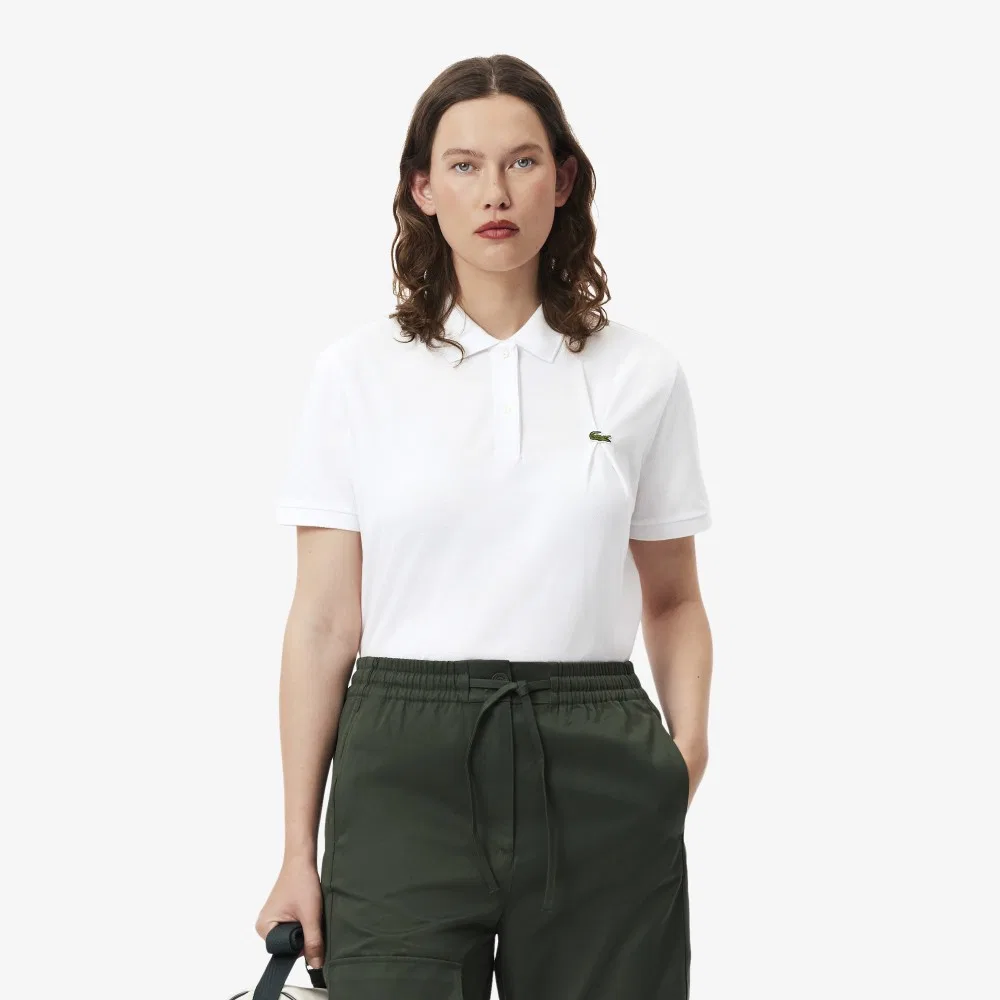 Футболка-поло Lacoste Fixed Croc, женская, белая — фото 2