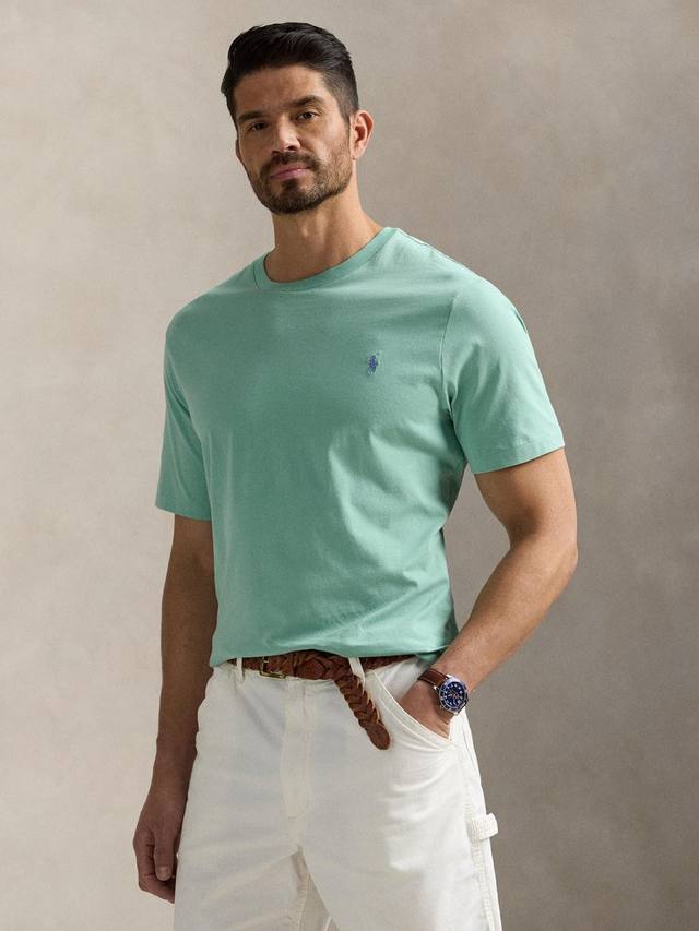 

Большая и высокая хлопчатобумажная футболка с круглым вырезом Ralph Lauren, цвет Celadon/C7215