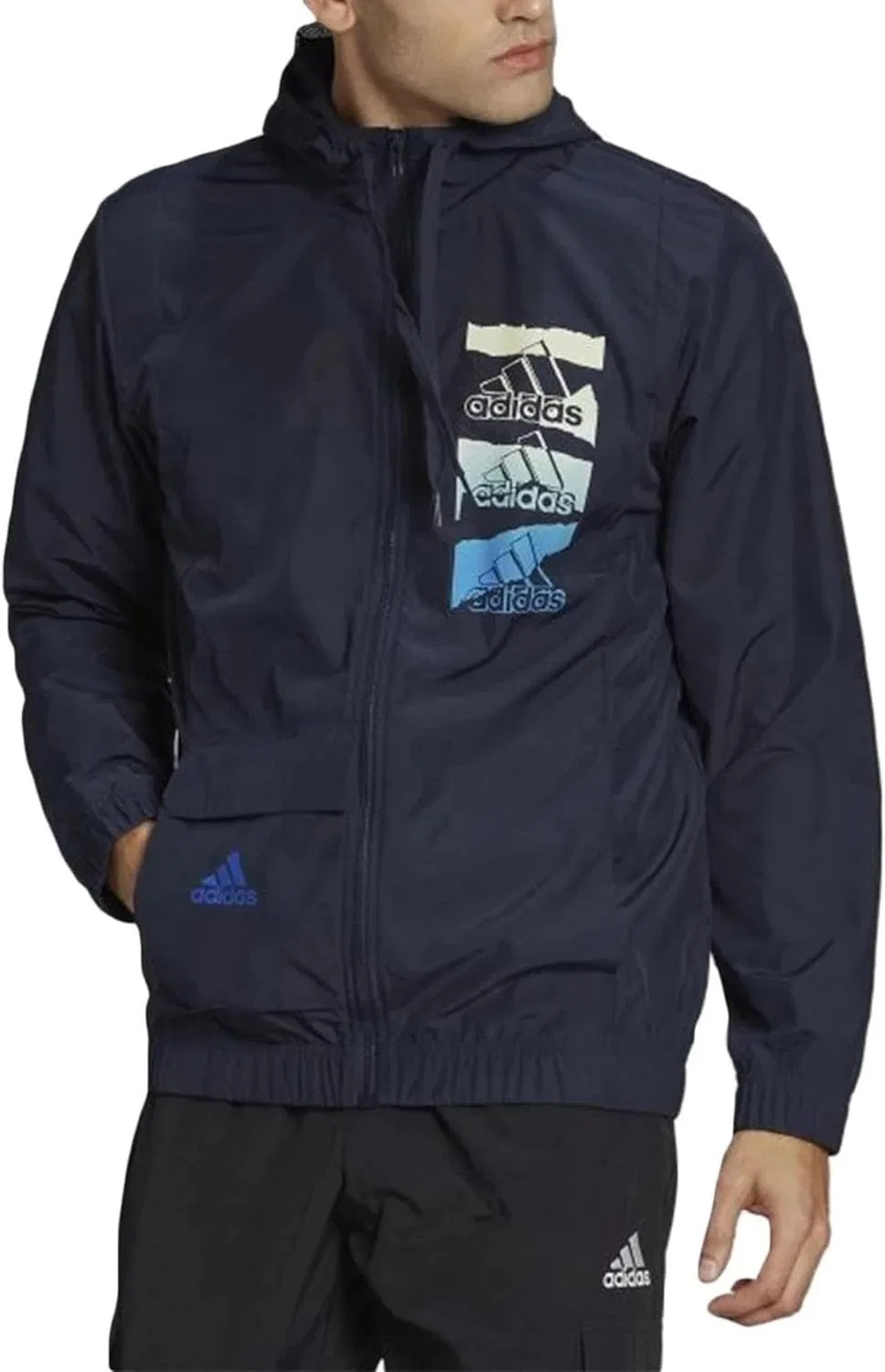 Мужская ветровка Adidas Essentials BrandLove Woven Windbreaker, цвет Legend Ink