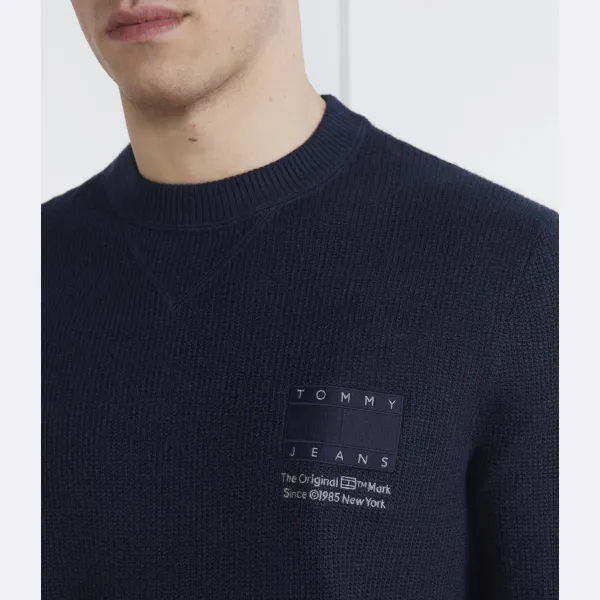 Свитер стандартного кроя в тон с флагом Tjm reg strct Tommy Hilfiger, синий — фото 4