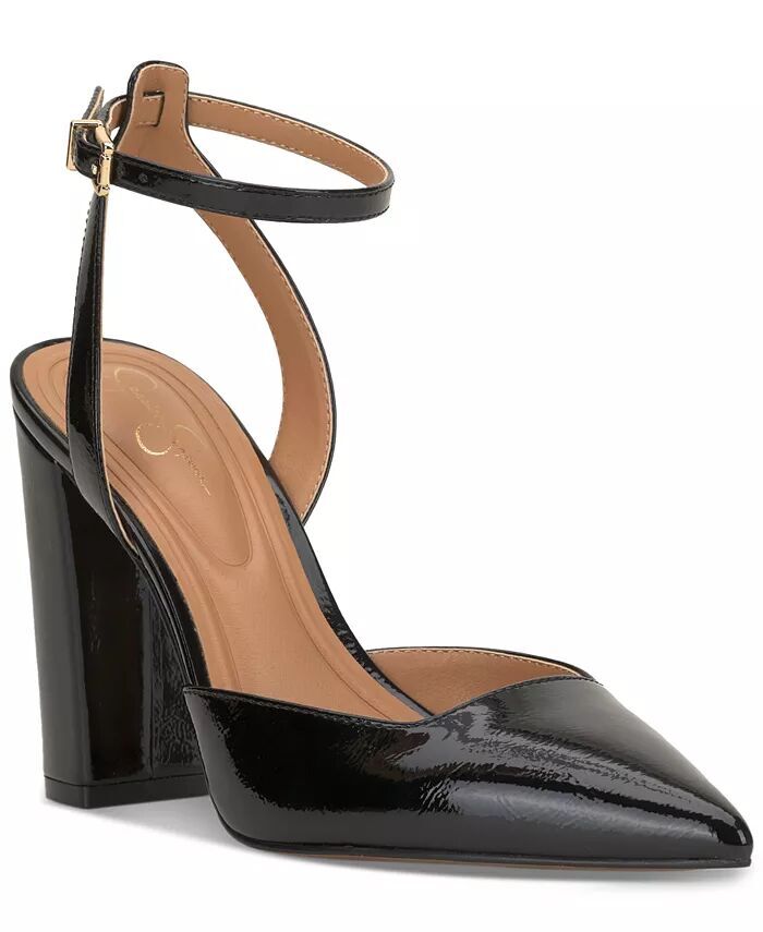 Женские двухсекционные туфли-лодочки Nazela с острым носком Jessica Simpson, черный