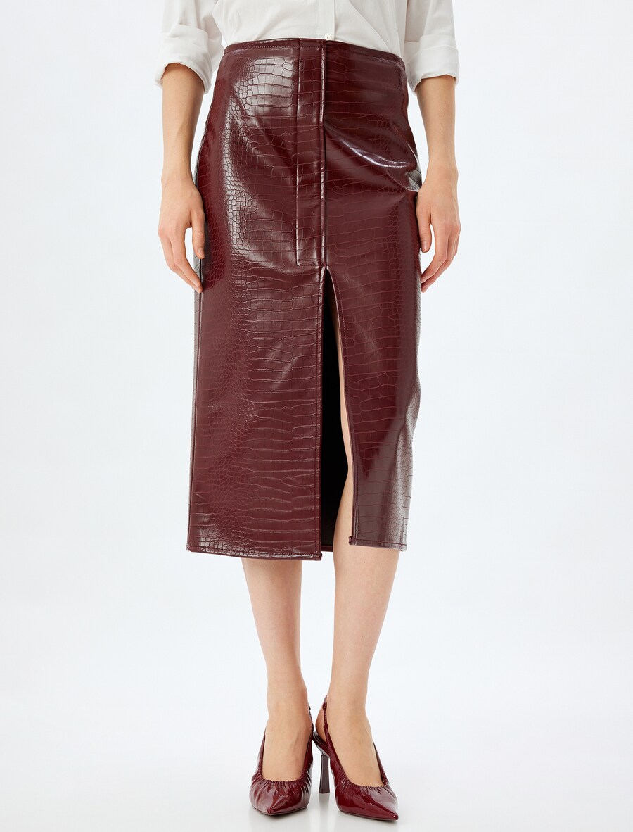 

Кожаная юбка Koton Skirt, цвет fire red